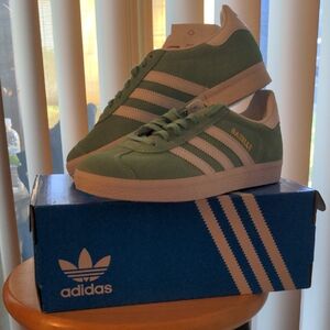 Adidas Gazelle Mint Green and White Shoes